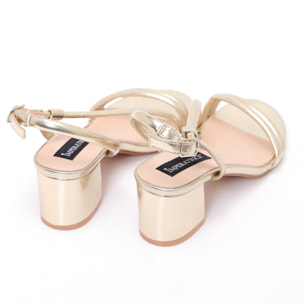 Sandali in simil pelle con tacco comodo