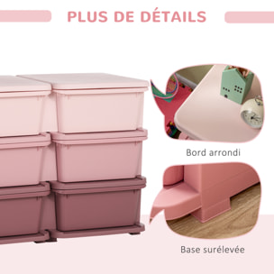 Organisateur de jouets enfant 6 tiroirs 3 niveaux rose