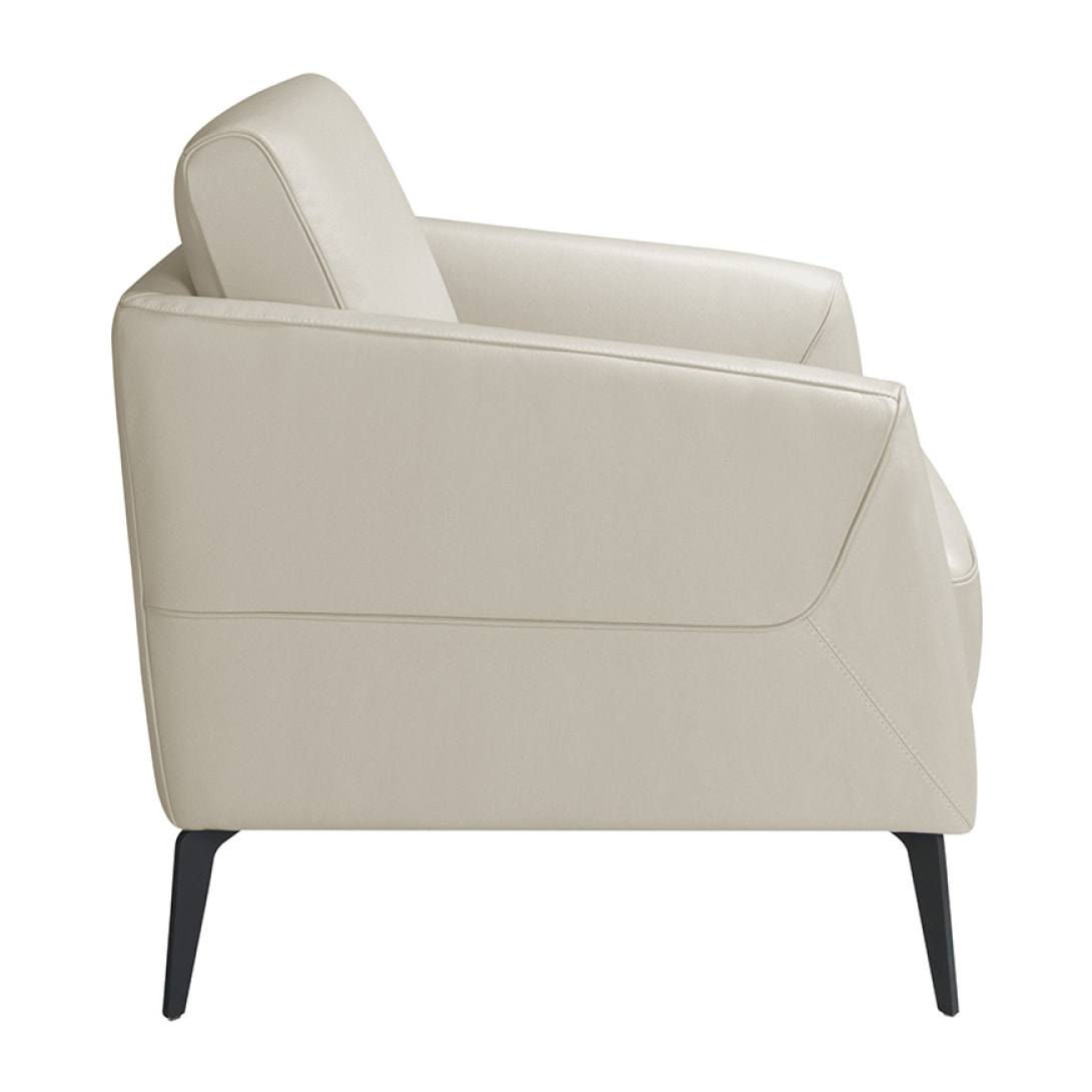 Sillón en piel color topo 78x80x82cm