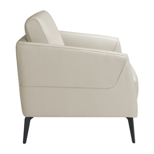 Sillón en piel color topo 78x80x82cm