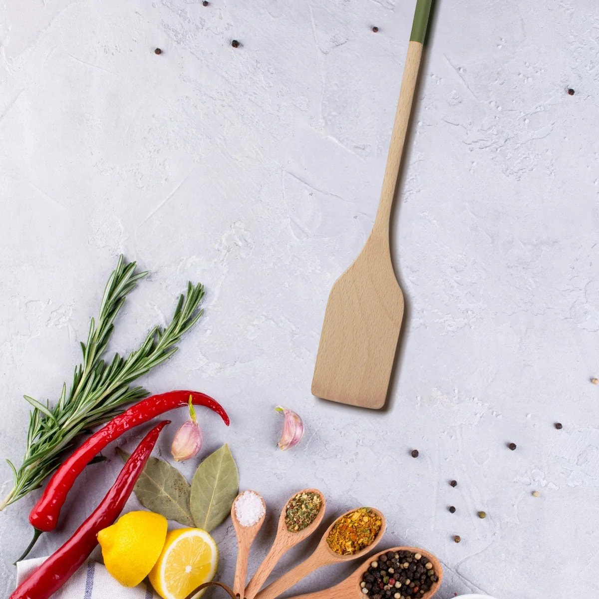 Set de 2 ustensiles de cuisine spatule en bois et spatule Fackelmann Boisselerie