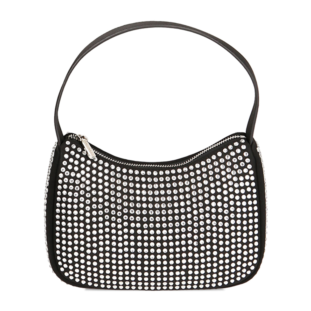 Mini hobo bag nera con strass