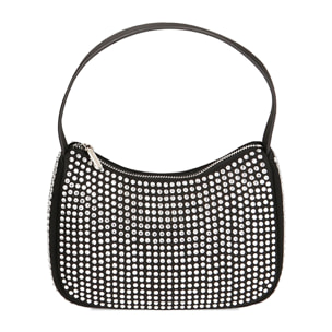 Mini hobo bag nera con strass