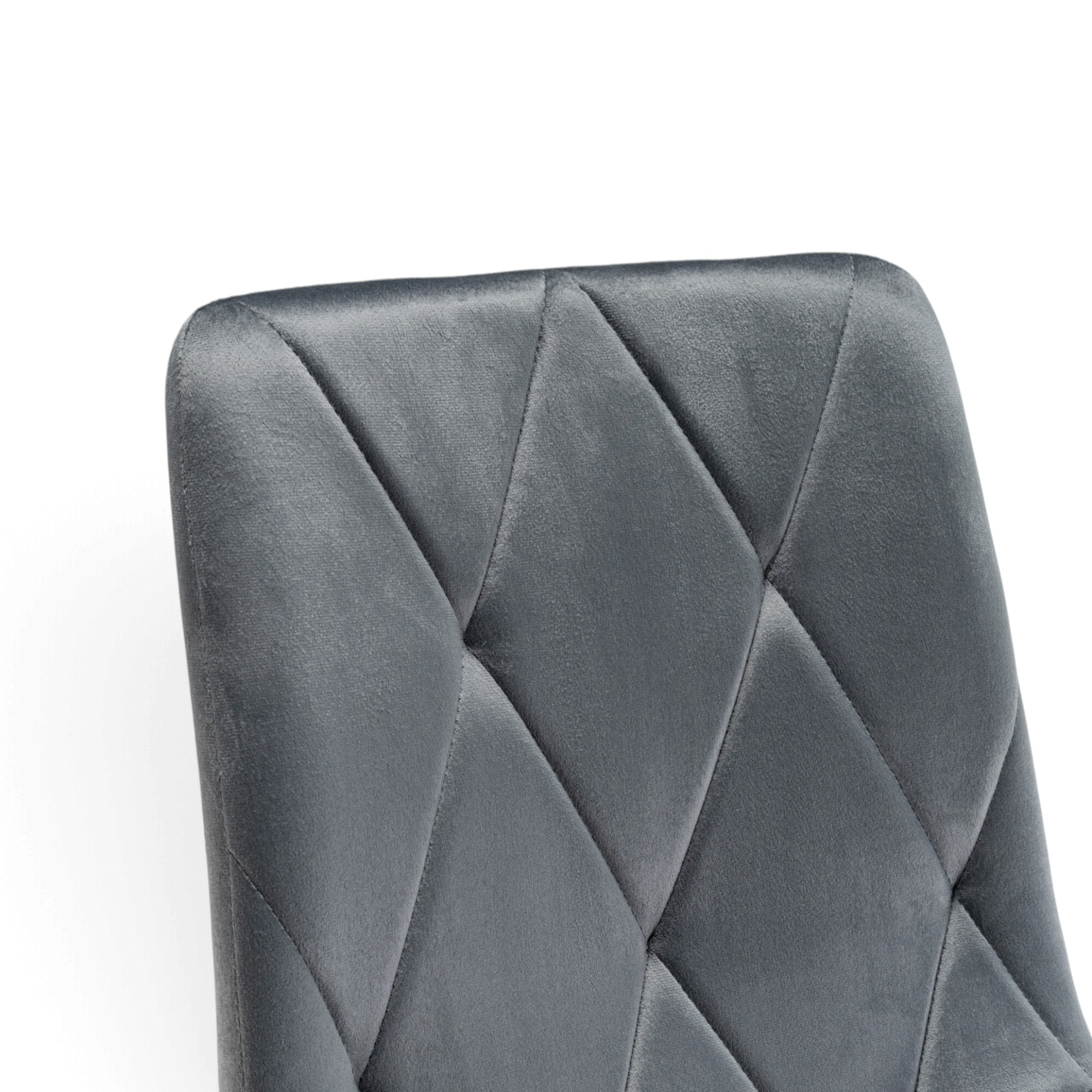Set di 4 sedie CUENCA in tessuto effetto velluto grigio e gambe nere