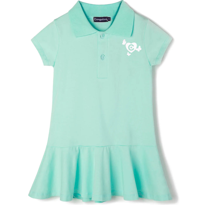 Vestido Polo De Niña En Menta