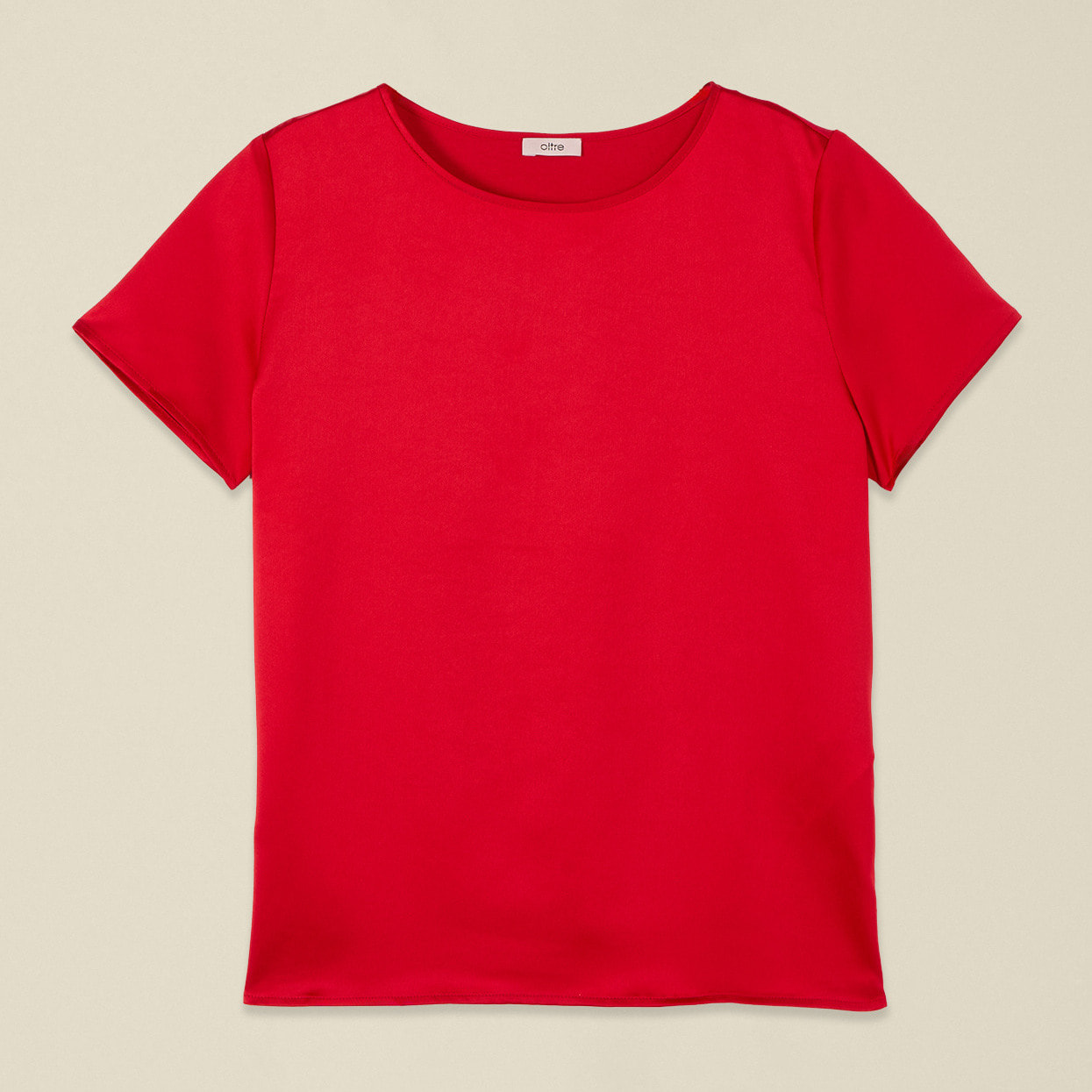 Oltre - T-shirt bimaterica - Rosso