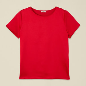 Oltre - T-shirt bimaterica - Rosso