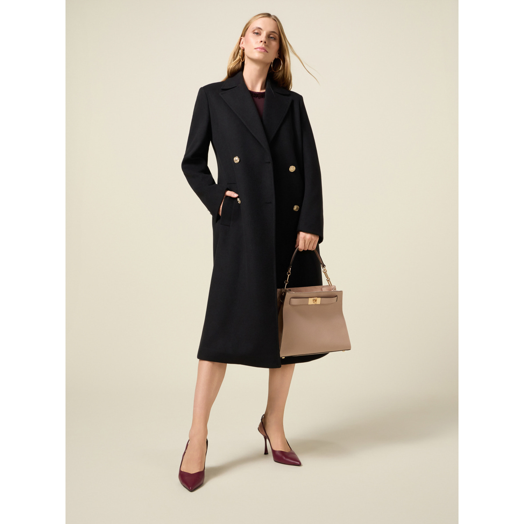 Oltre - Cappotto lungo doppiopetto - Nero