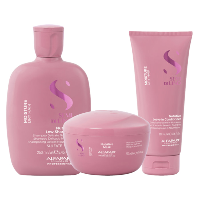ALFAPARF MILANO Kit Semi Di Lino Nutritive Low Shampoo + Conditioner + Mask