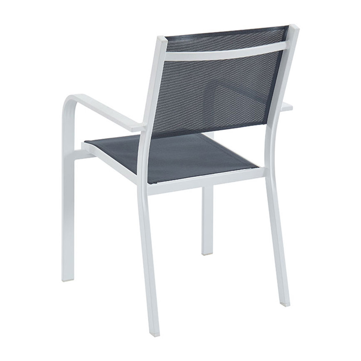 Table de jardin en teck 4/6 places + 6 chaises en aluminium - STELLA