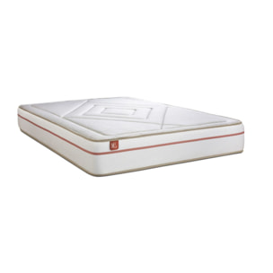 Ensemble Matelas Le Paisible - 24cm - Mémoire de forme - Matériaux éco-responsable - Sommier Tapissier Beige