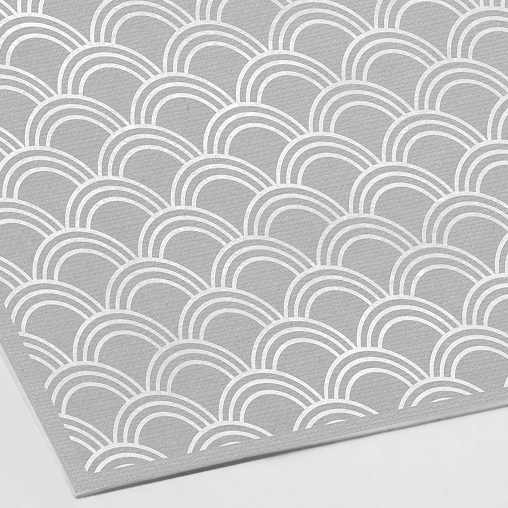 VINILIKO, set de 4 individuales de mesa Olas japonesas gris 4u-30x45 cm