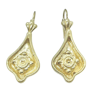 Pack pendientes dormilona en dorado. Redondo y lágrima