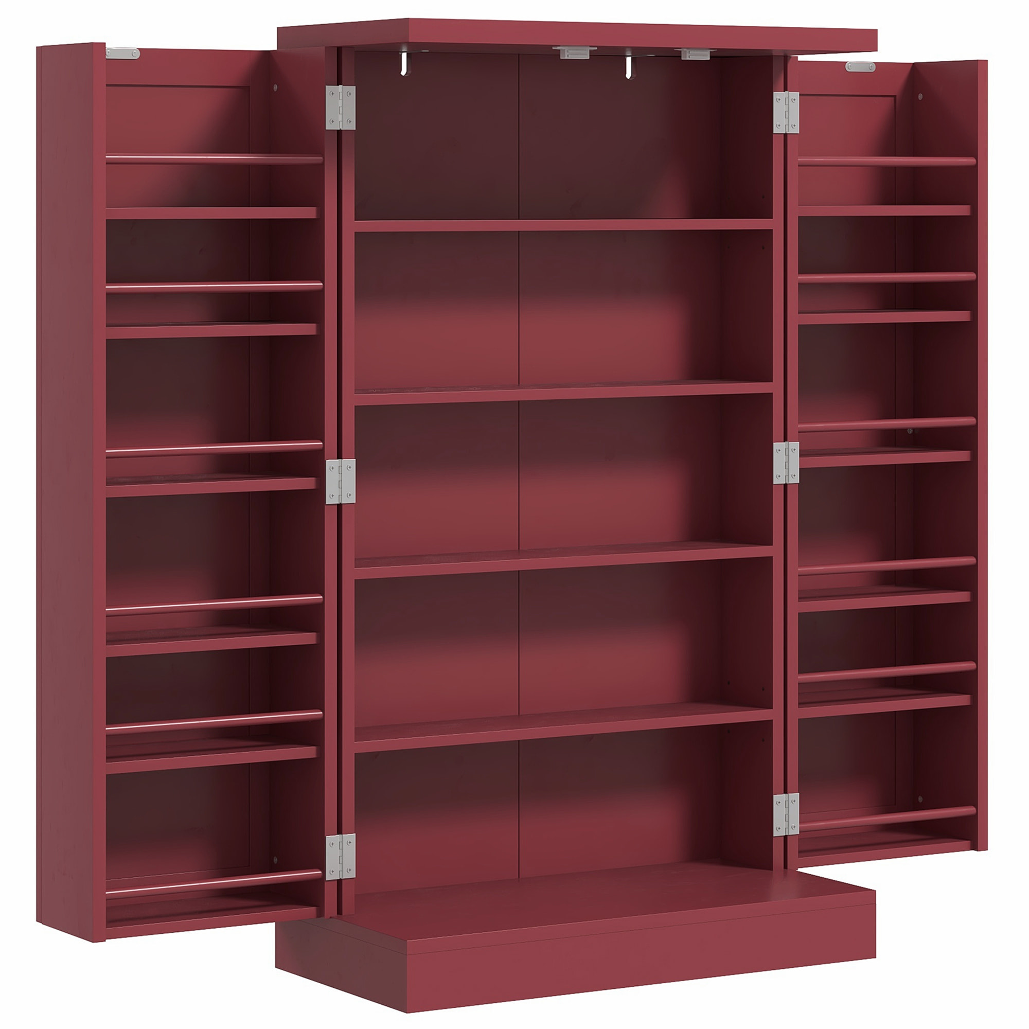 Armoire de cuisine 2 portes total 14 étagères - dim. 60L x 30l x 104H cm - MDF bordeaux