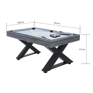 Table multi-jeux, ping-pong et billard en bois gris ARIZONA