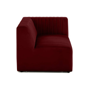 Nova - module d'assise droit - en velours - Rouge