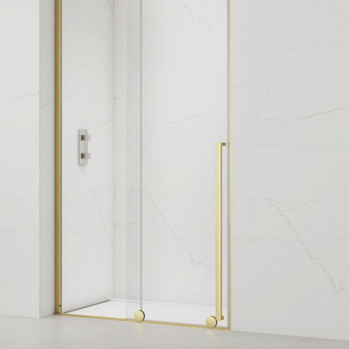 X-MOTION Porte de douche 140x200cm Coulissante, anticalcaire avec profilé Or brillant (SATBWIXM140NIKAZ)