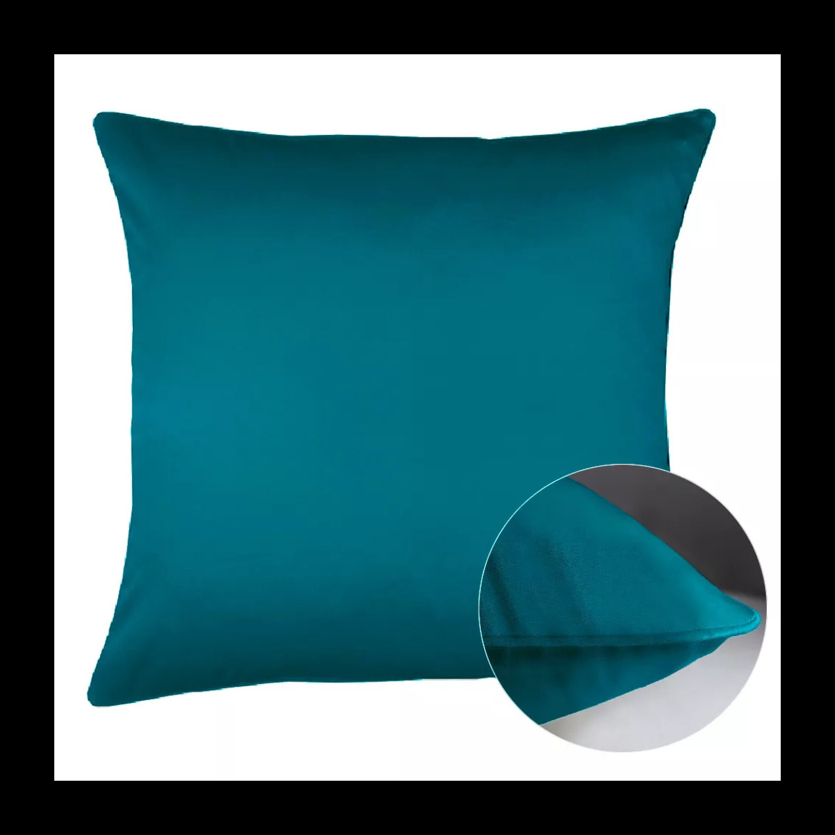 Taie d'oreiller satin de coton uni vert Ava uni canard