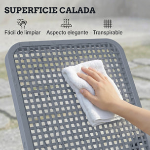 Tumbona Reclinable, Tumbona Jardín Exterior de PP con Respaldo Ajustable en 4 Niveles, Carga 120 kg, para Patio, Terraza, Balcón, Montaje Fácil, 191x55x35,5 cm, Gris Oscuro