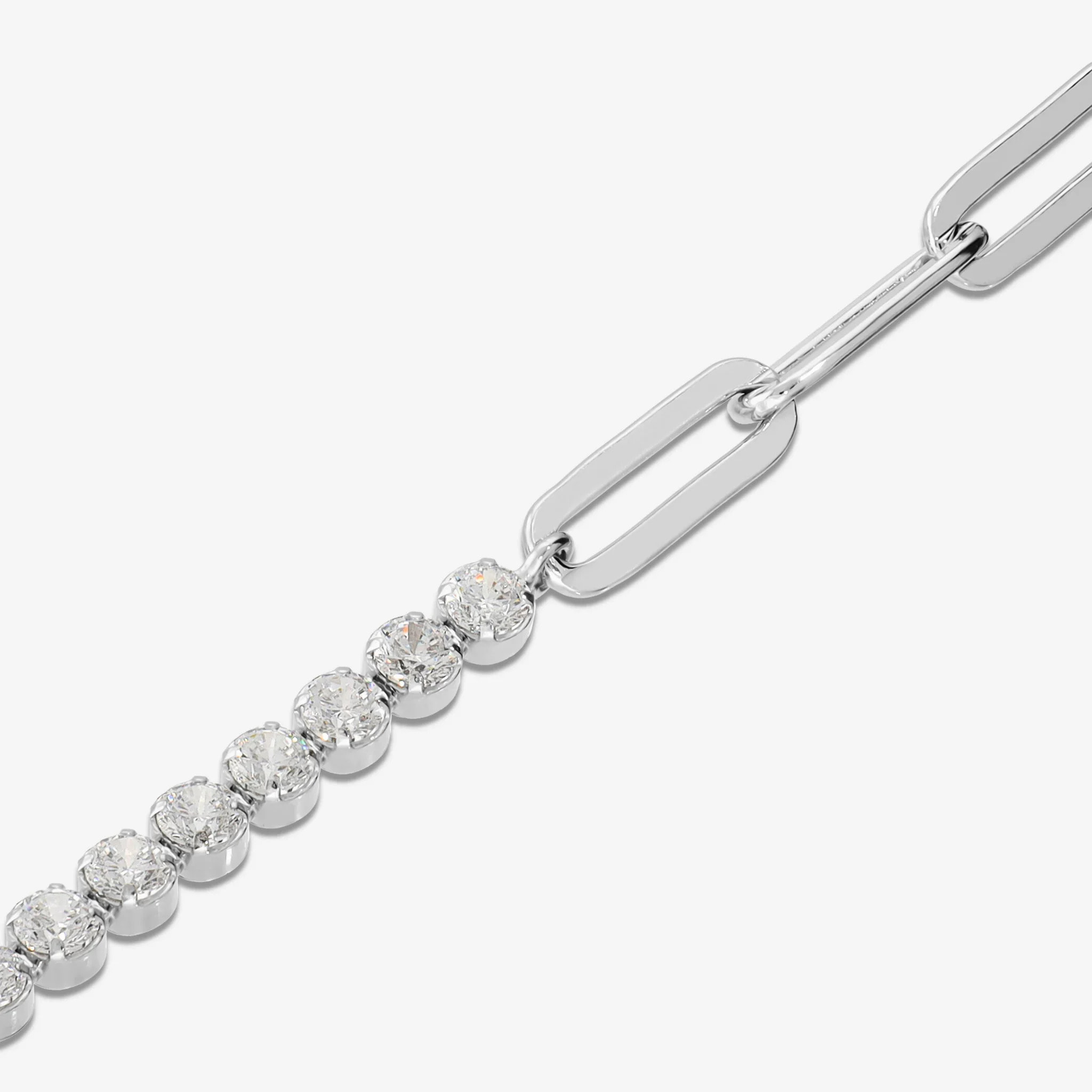 Bracciale Tennis con Maglie Rettangolari in Argento 925