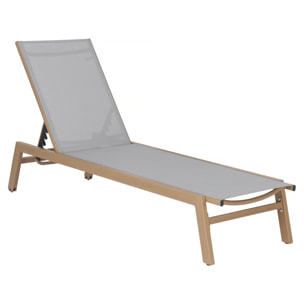 Bain de soleil en aluminium imitation bois  "Elysia" - Gris clair