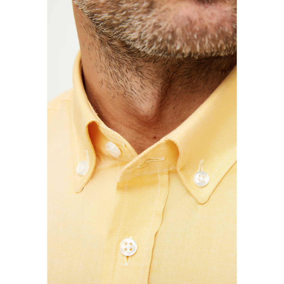 Camicia Uomo 1 Bottone Button Down Slim Oxford Unito Beige
