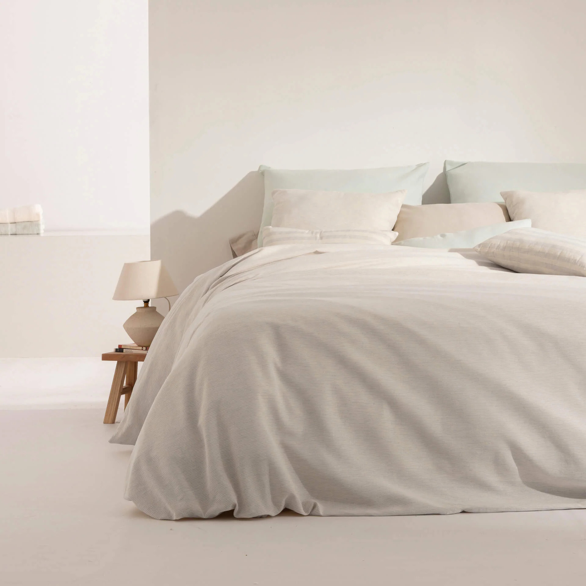 Housse de couette jacquard Jávea Petit Gris Clair