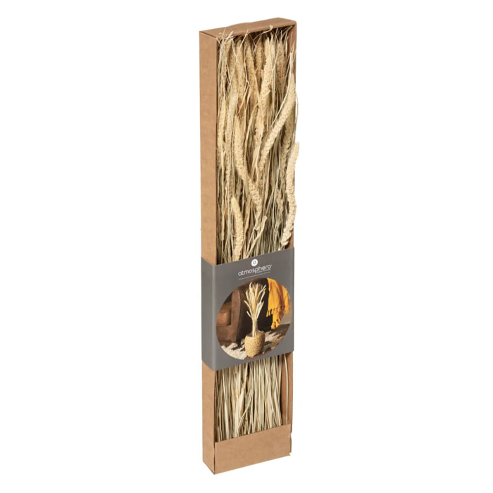 Bouquet fleurs séchées boîte kraft H60cm