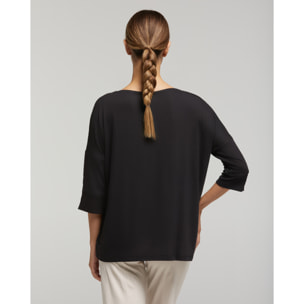 Maglia scollo barchetta in viscosa sostenibile vestibilità over