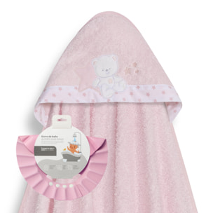 Capa Baño 1X1 Mod Osito Sentado Estrella+ Gorro Rosa