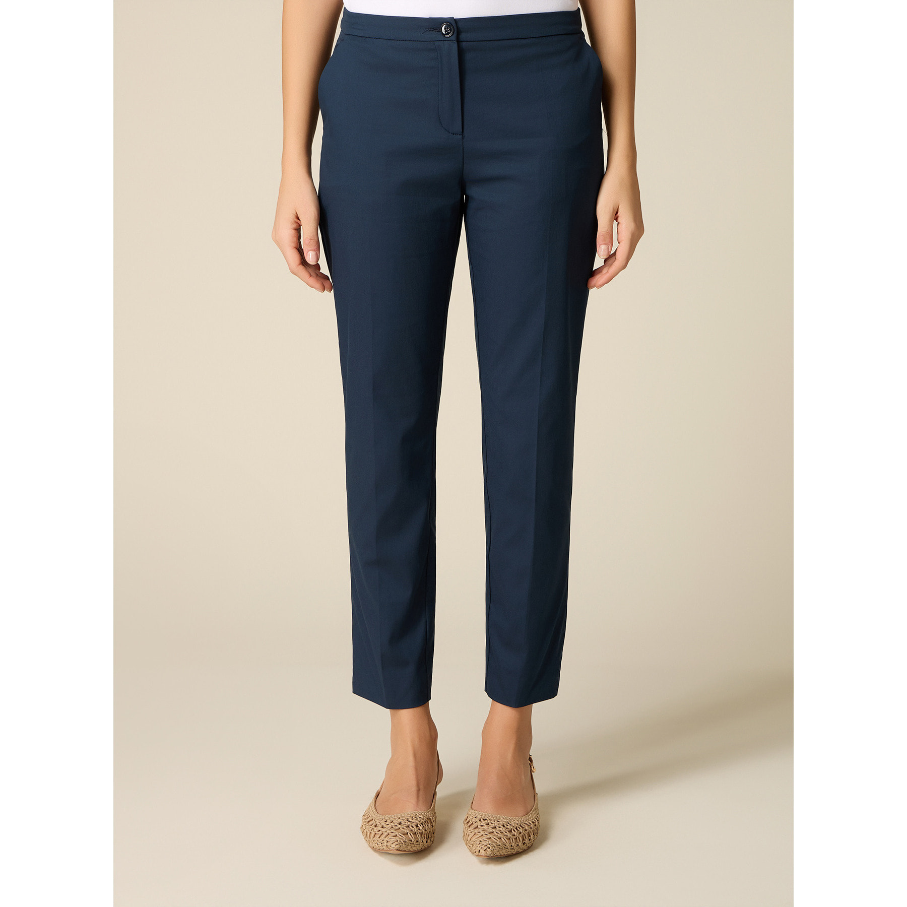 Oltre - Pantalones chinos de algodón - Azul