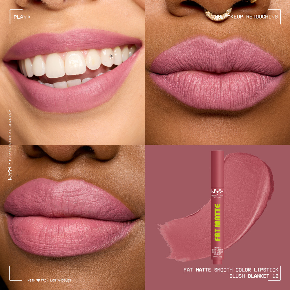 NYX Professional Makeup Fat Matte Rouge à Lèvres Mat Crémeux Blush Blanket