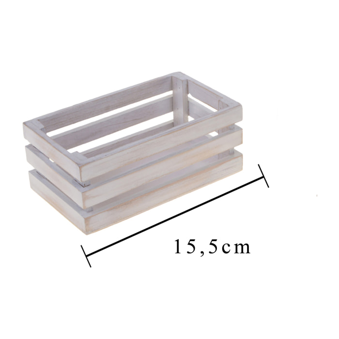 Cassetta Di Legno. Larghezza 15,5 Cm - Pezzi 6 - 15,5X7X10cm - Colore: Bianco - Bianchi Dino - Articoli In Legno Cassette