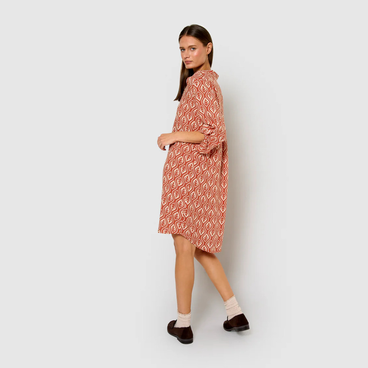 Vestido viscosa bibury teja