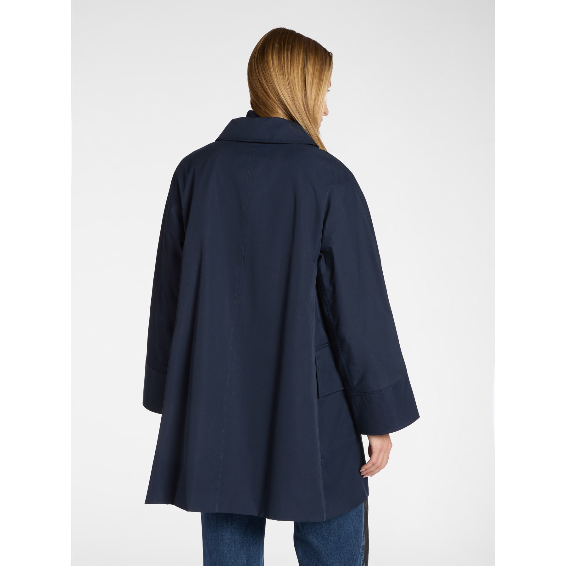 Elena Mirò - Trench cruzado en gabardina - Azul