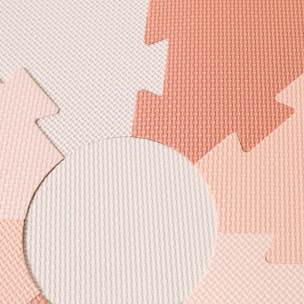 Alfombra infantil ROSE PLAYMAT redonda de espuma EVA diseño puzle rosa