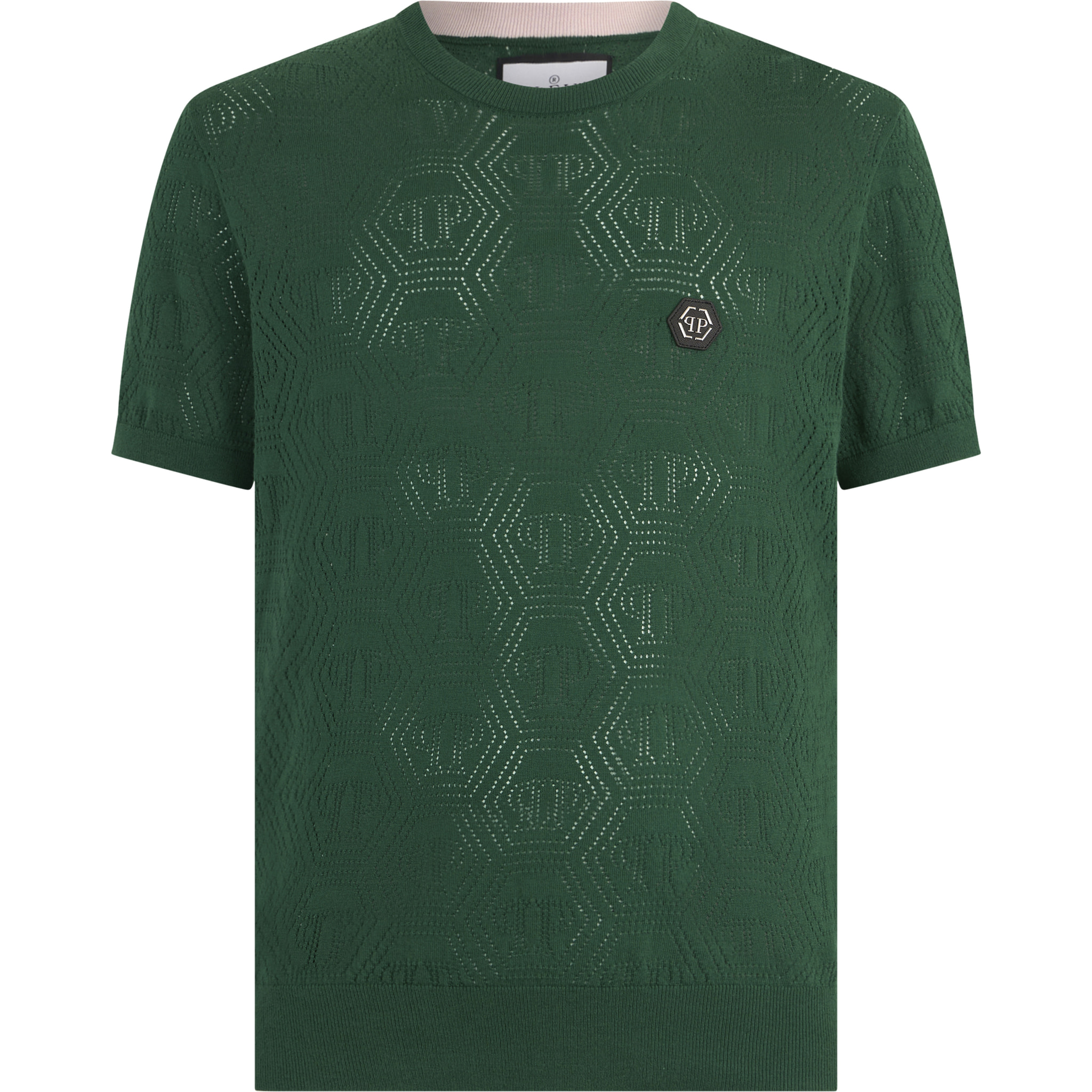 PHILIPP PLEIN Round Neck T-Shirt Openwork Monogram