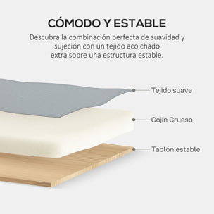 Sofá de 2 Plazas Tapizado en Cuero Sintético Sofá de Salón de 117 cm con Reposabrazos Acolchado Grueso Respaldo Acanalado y Patas de Madera para Dormitorio Sala de Estar Gris