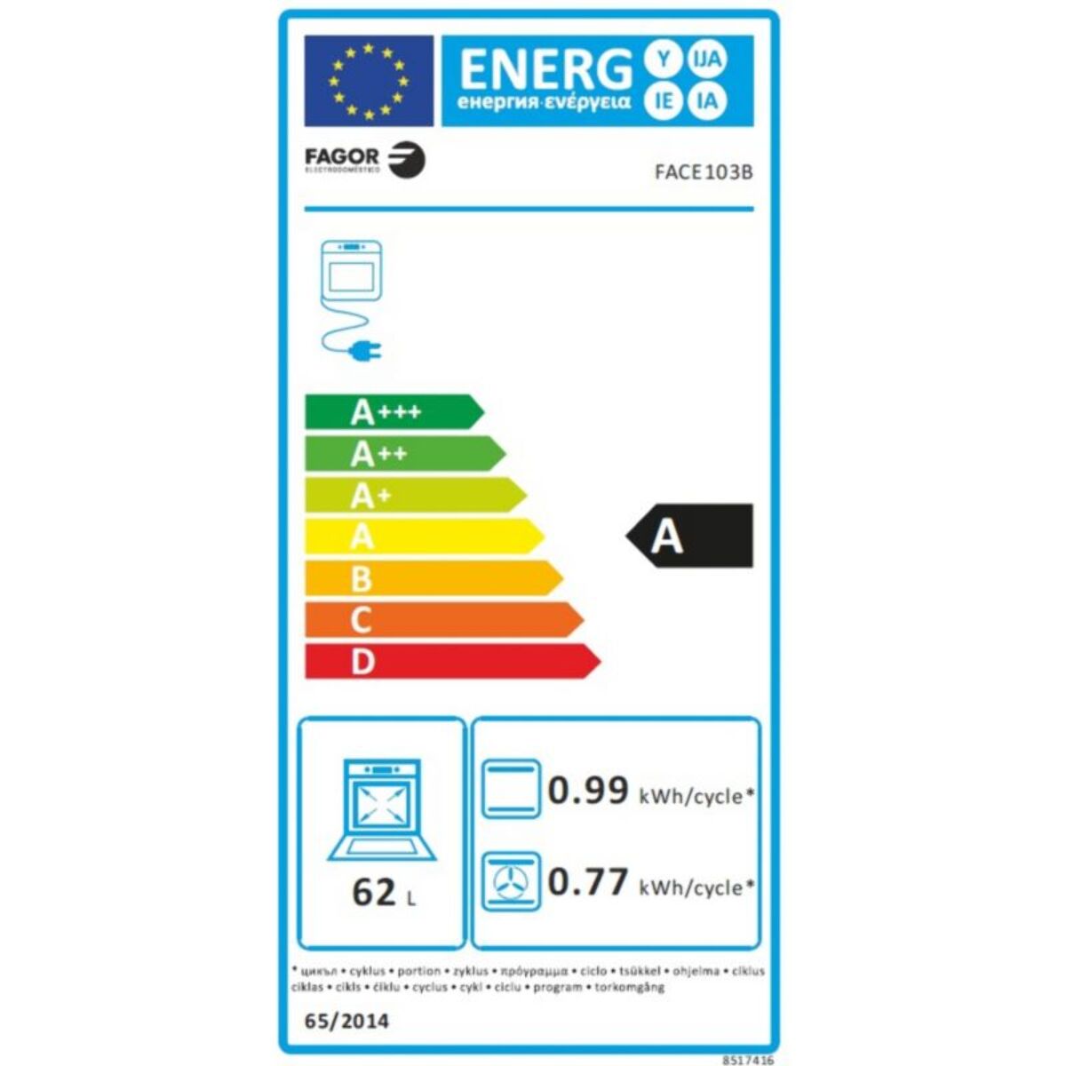 Cuisinière électrique FAGOR FACE103B