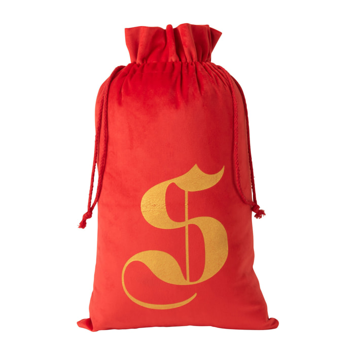 J-Line sac Noël - velours - rouge - medium