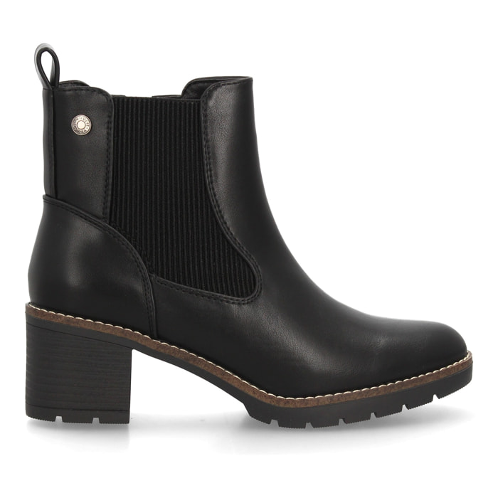 Botines de mujer estilo Chelsea con diseño clásico y paneles laterales