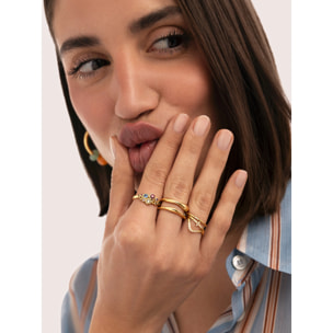 Anillo Rainbow Bubbles Baño Oro
