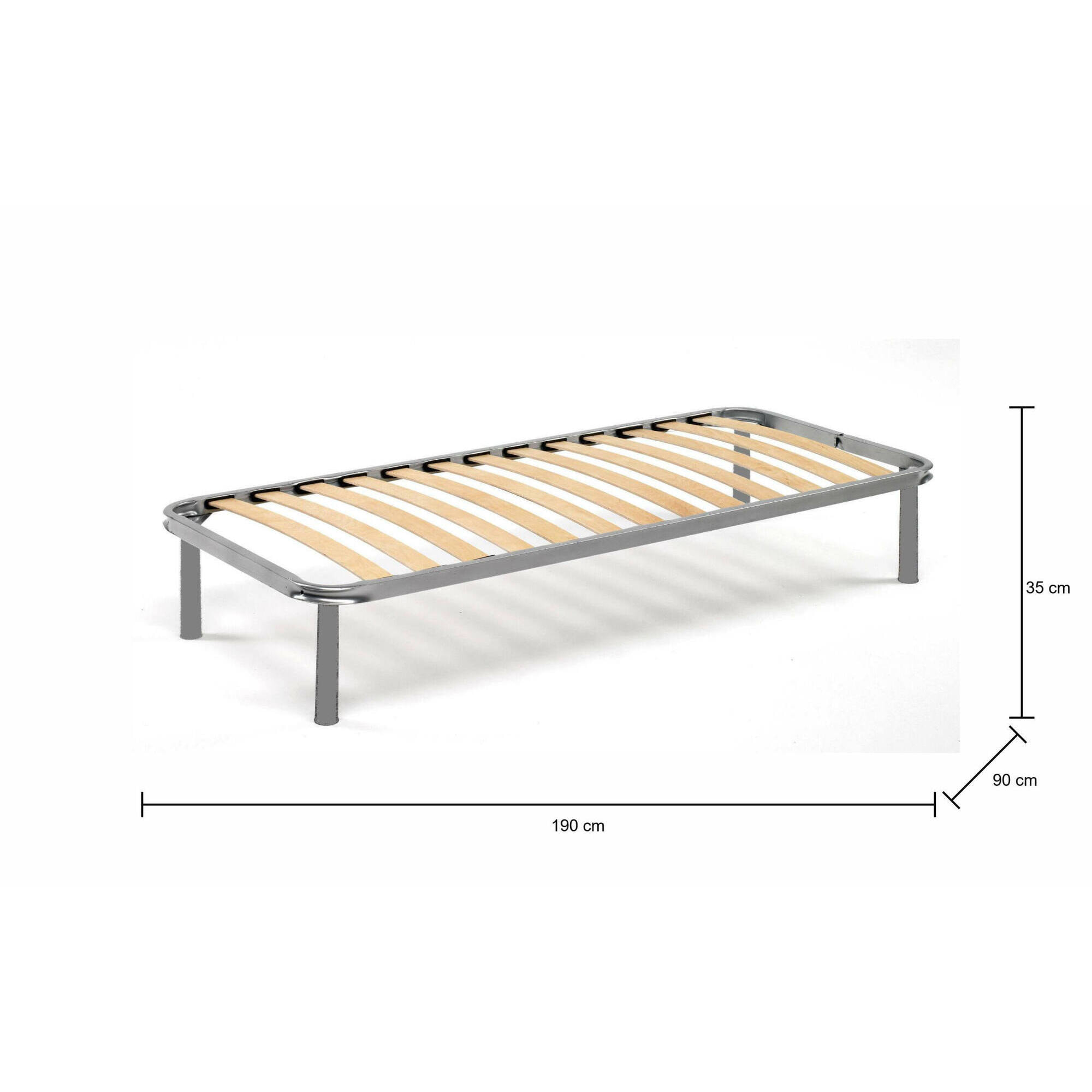 Rete letto singolo Amammata, Rete ortopedica in multistrato di betulla a 13 doghe, 100% Made in Italy, Cm 90x190h 34