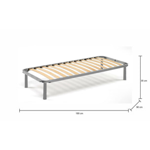 Rete letto singolo Amammata, Rete ortopedica in multistrato di betulla a 13 doghe, 100% Made in Italy, Cm 90x190h 34