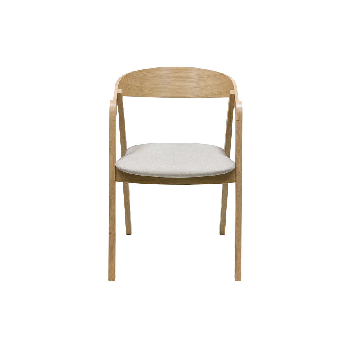 Chaises scandinaves empilables en bois clair chêne et tissu beige (lot de 2) LOVA
