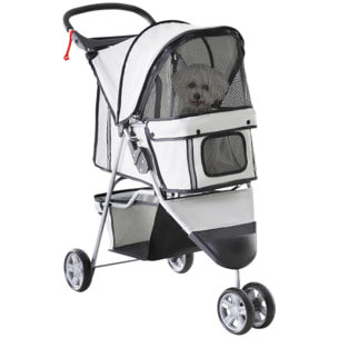 Cochecito Plegable con Ruedas 360Âº de Oxford 75x45x97cm Gris