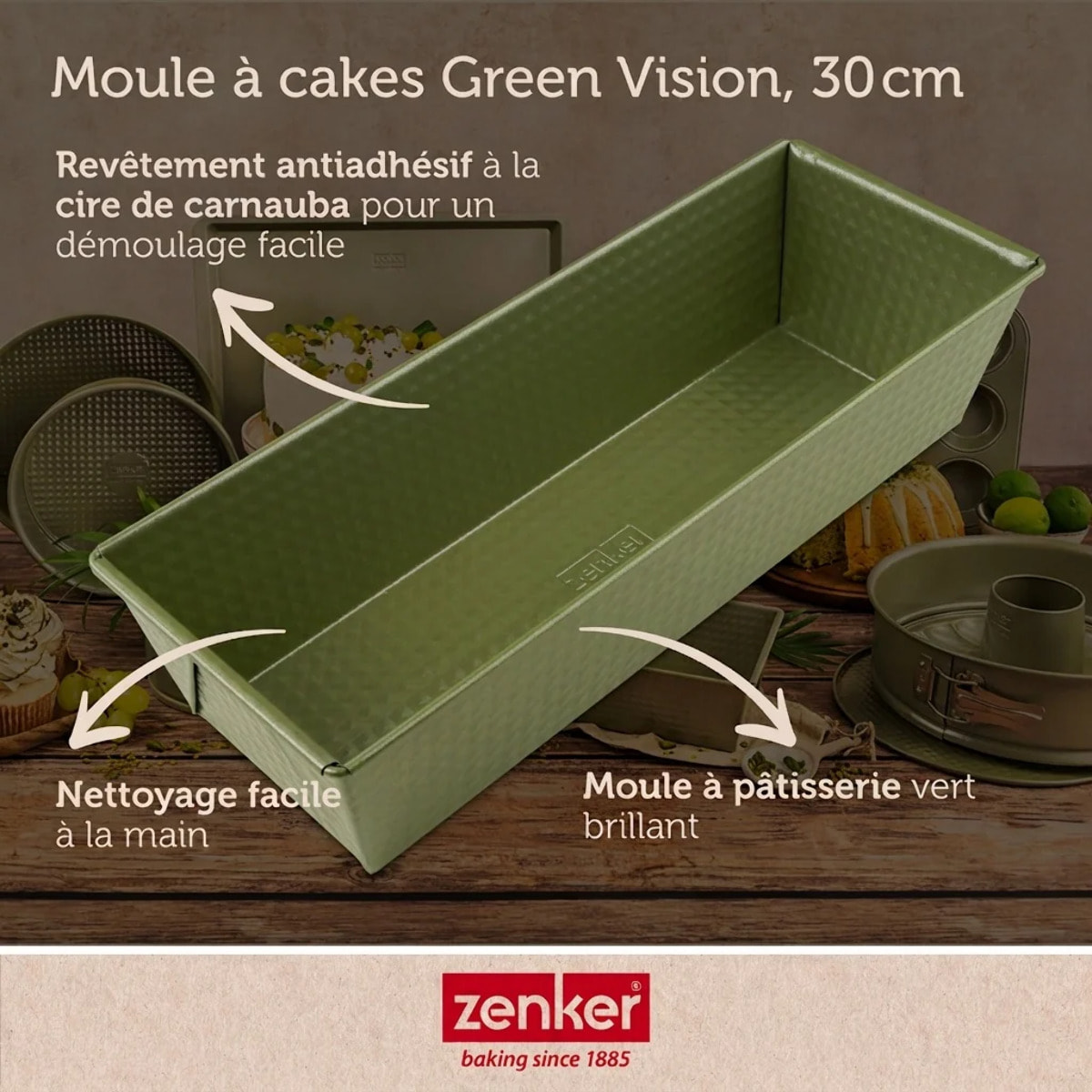 Moule à cake 30 cm Zenker Green Vision