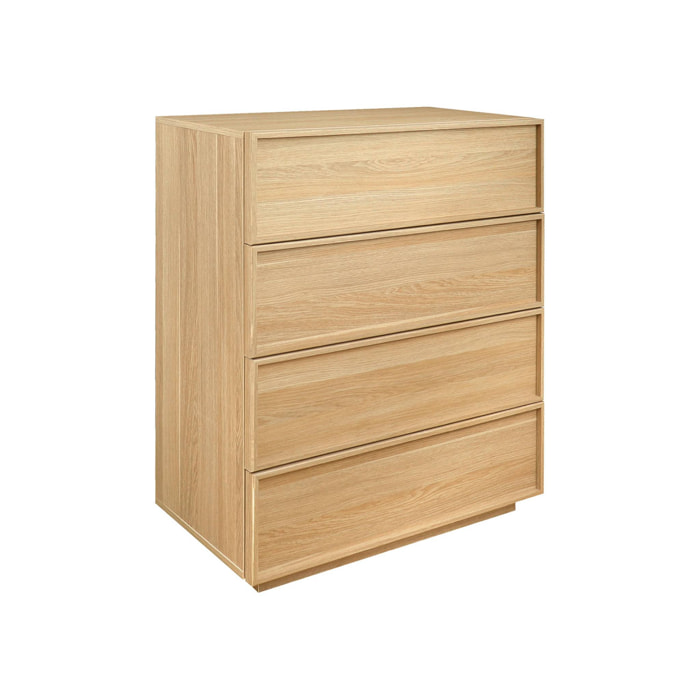 Commode de rangement décor bois 4 tiroirs KUBA