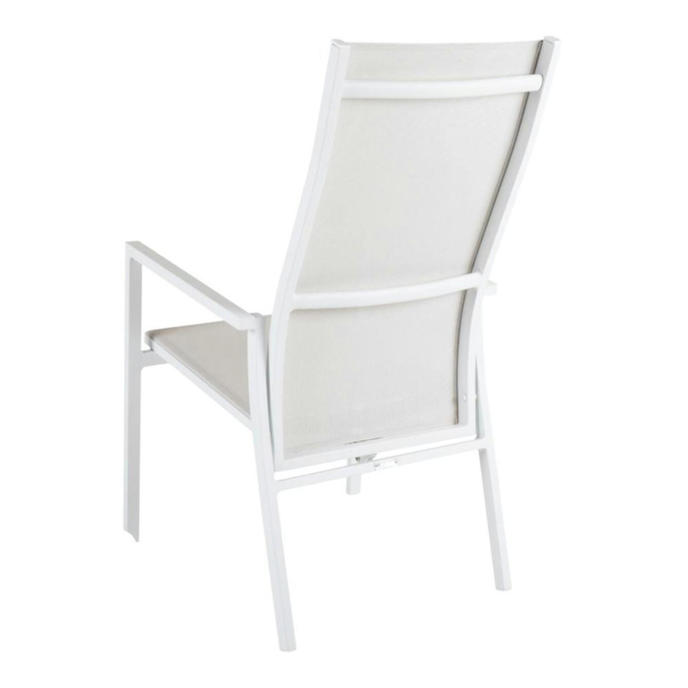 Fauteuil de jardin en aluminium avec dossier réglable blanc (lot de 2) OSLO