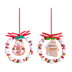 Coroncine Natalizie set di 2 pezzi - Pezzi 4 - 9,5xH11x2,4cm - Bianchi Dino SpA